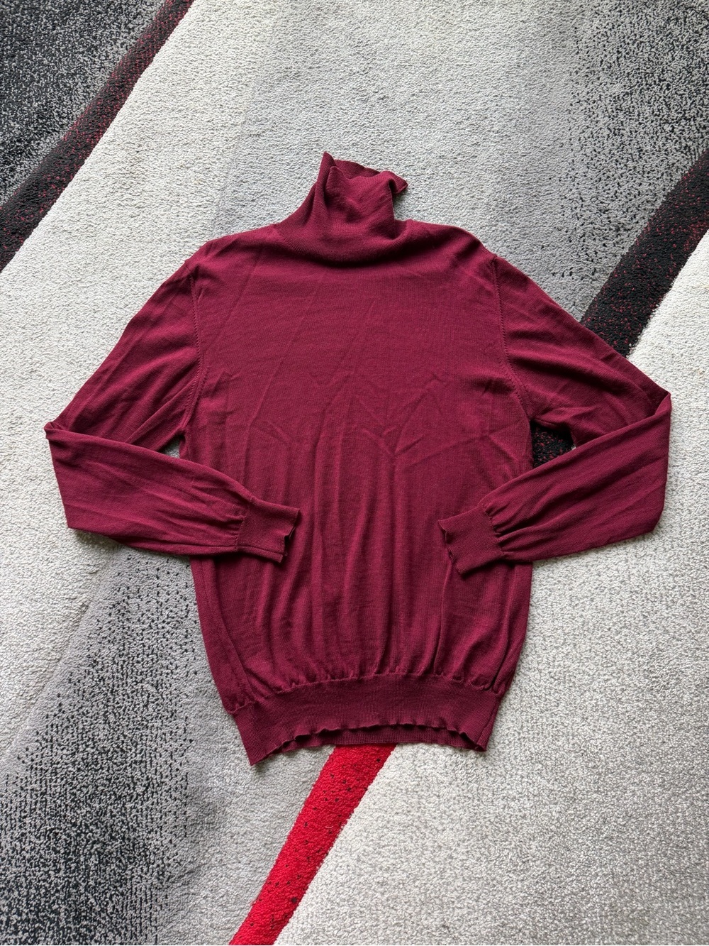 Hawes & Curtis Burgundy Merino Wool Turtleneck Sweater